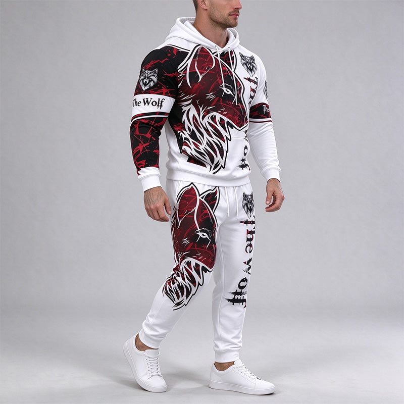 Wolf Graphic Hoodie Tracksuit Set