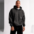 Loose leopard print hooded top