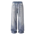 Men's Sparkling Diamond-Encrusted Jeans with Diamond Belt - High Street Style Long Pants