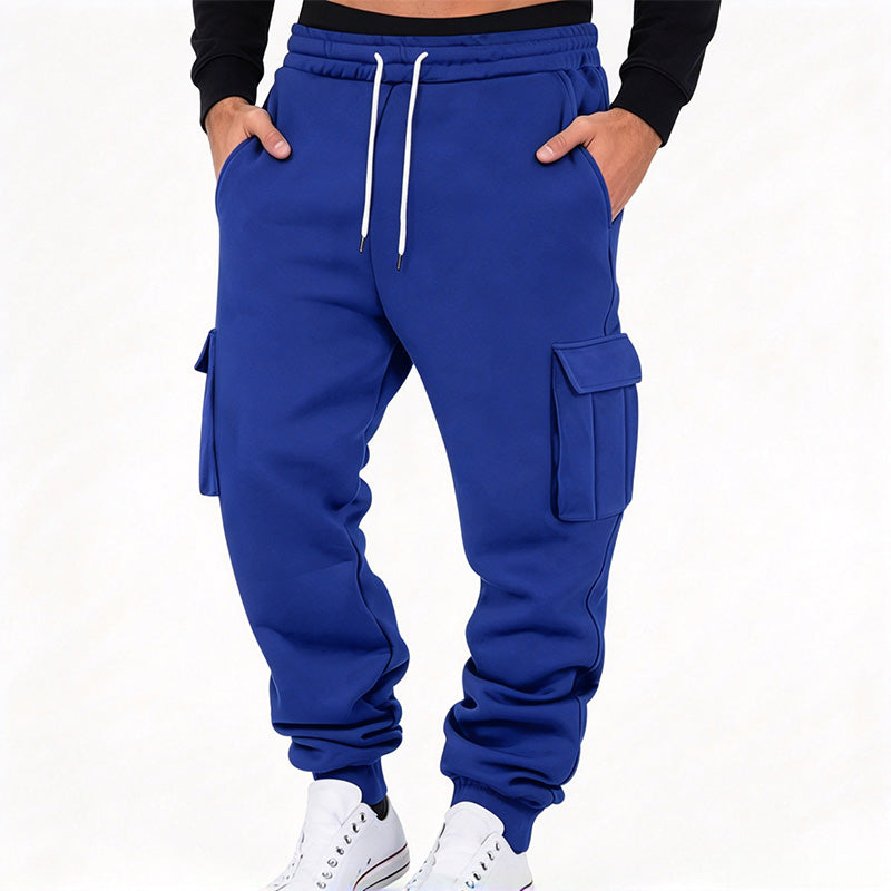 Men's Drawstring Fleece Cargo Pants