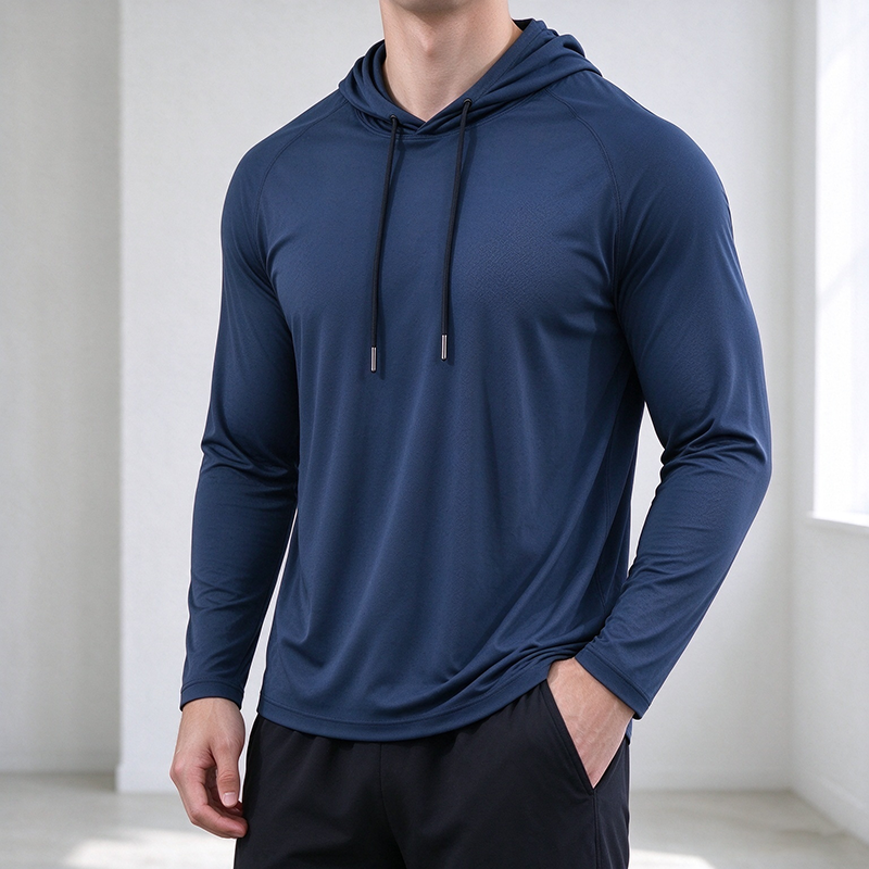 Men’s Long-Sleeve Hooded Pullover Shirt