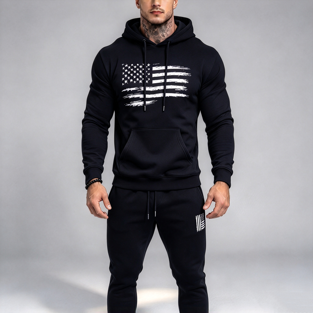 Vintage Flag Hoodie Set