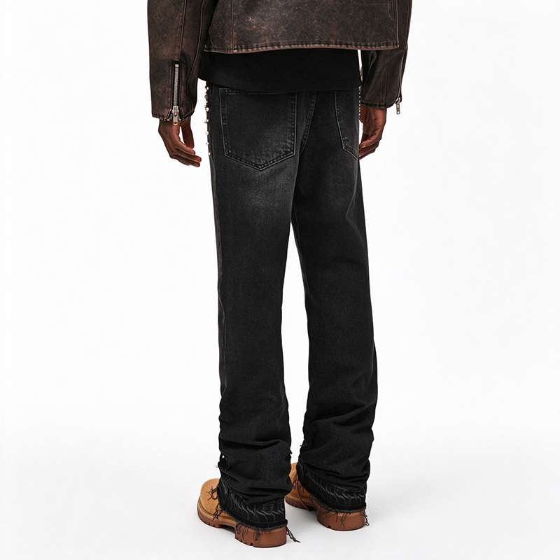 Men's Pearl Embellished Straight-Leg Denim Jeans