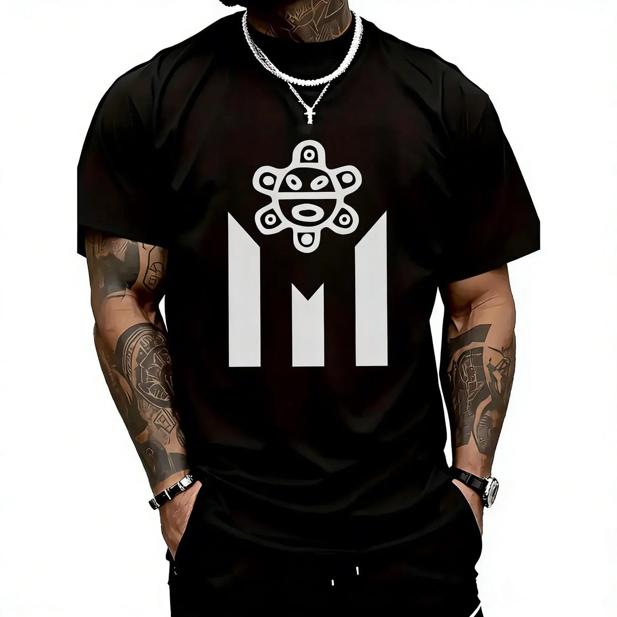 Men's Puerto Rican Cultural Pattern Cotton T-shirt