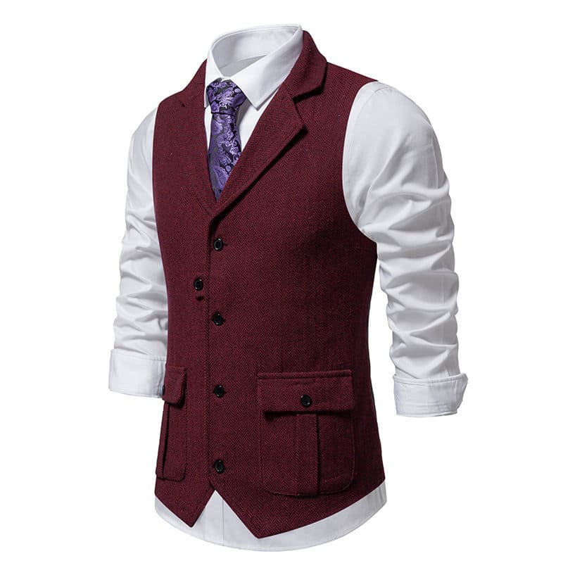 Men's Retro Lapel Vest Short Suit Vest