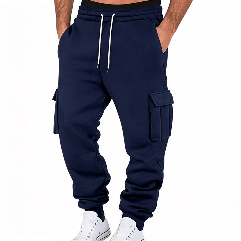 Men's Drawstring Fleece Cargo Pants