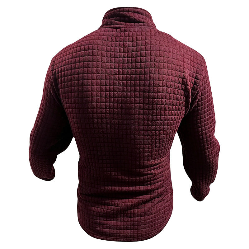 Men's Plaid Quarter-Zip Sweatshirt