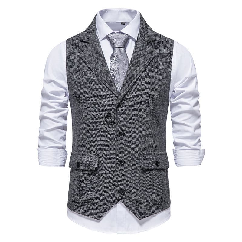 Men's Retro Lapel Vest Short Suit Vest