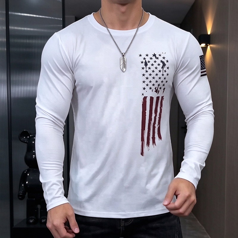 Men’s Vintage Graphic Long Sleeve Slim Fit Tee