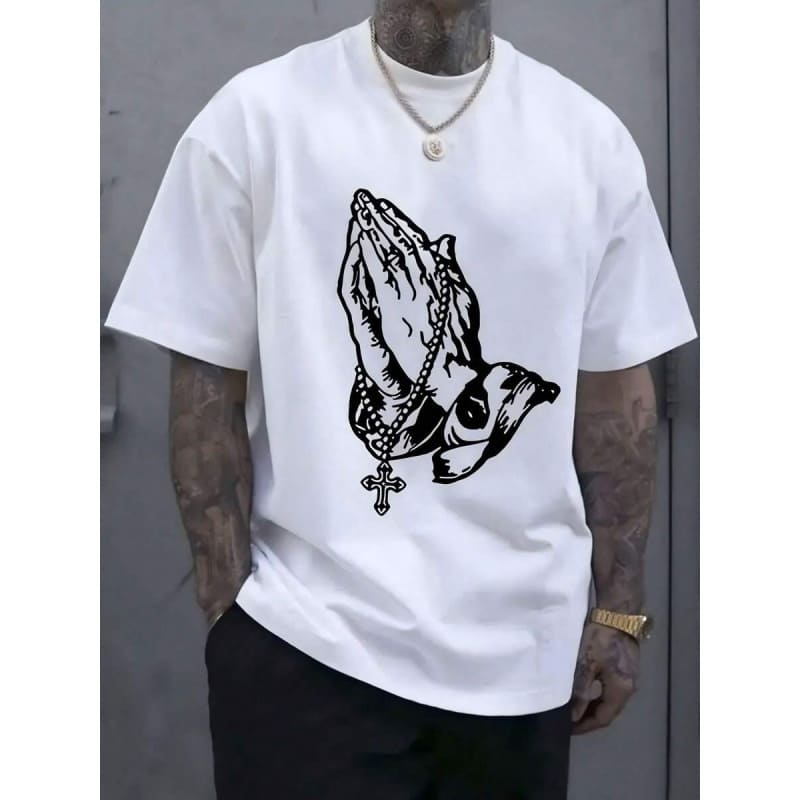 Men's Pray Print Short Sleeve T-Shirt
