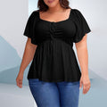 Plus-size square-neck peplum top