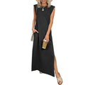 Casual Crew  Neck Sleeveless Maxi Dress