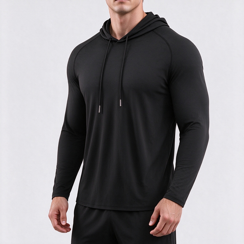 Men’s Long-Sleeve Hooded Pullover Shirt
