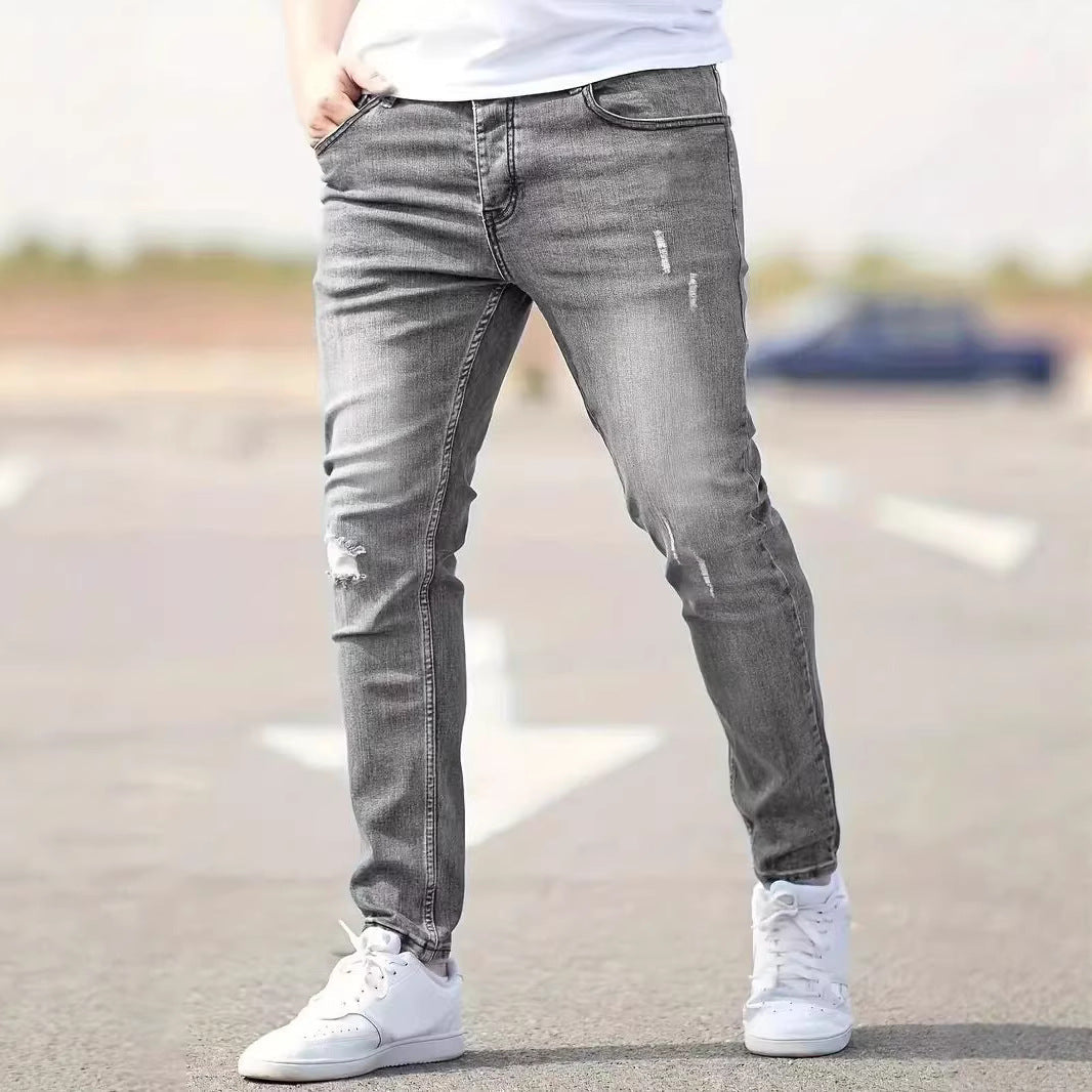 Men's skinny ripped jeans with stretch