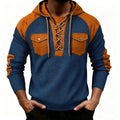 Waffle Color Block Pullover Hoodie
