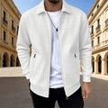 Men's solid-color collared jacket