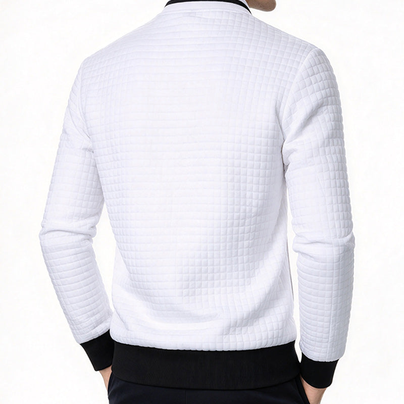 Men's Plaid Zip-Up Sweatshirt Jacket