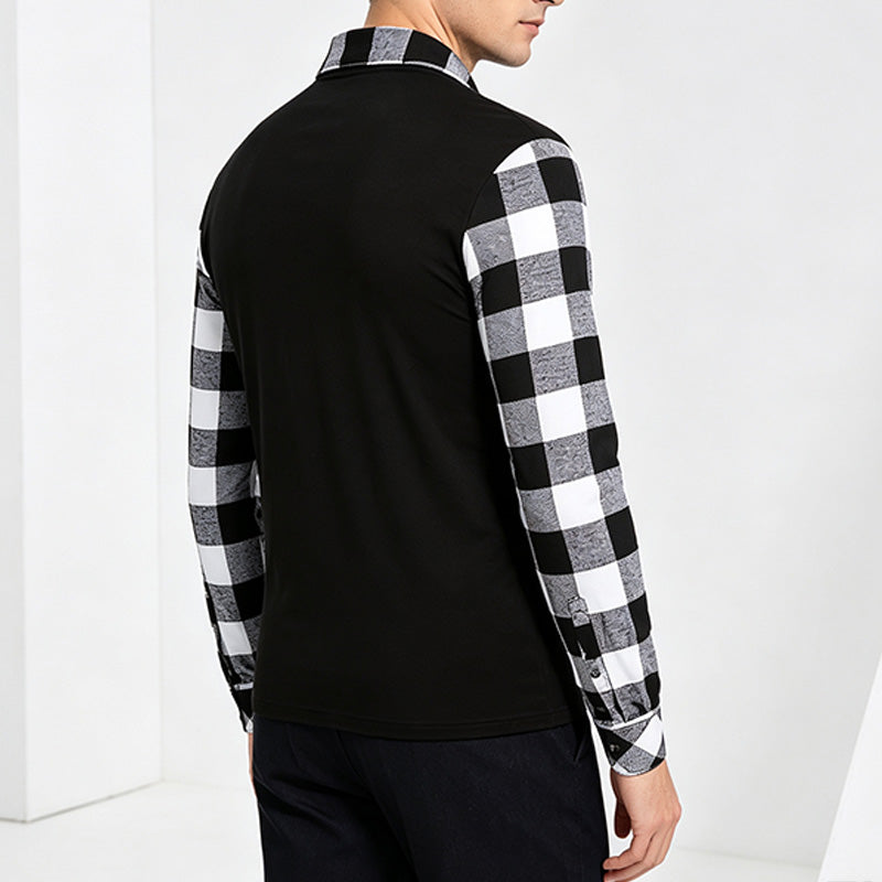 Men's Long-Sleeve Flannel Polo Shirt