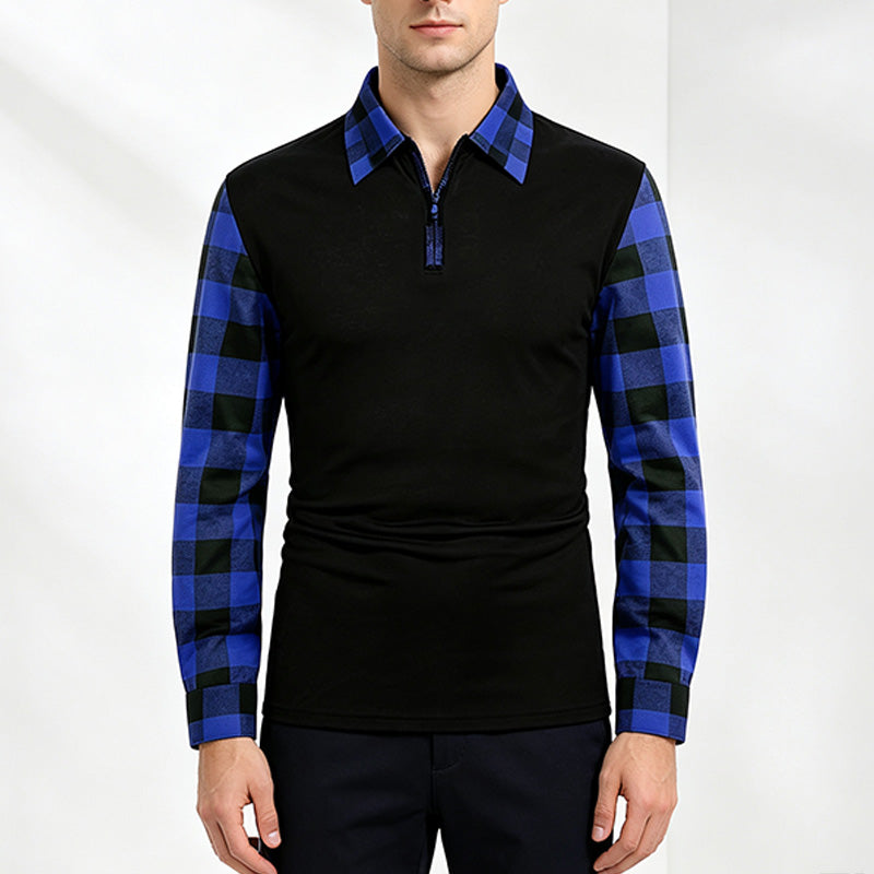 Men's Long-Sleeve Flannel Polo Shirt