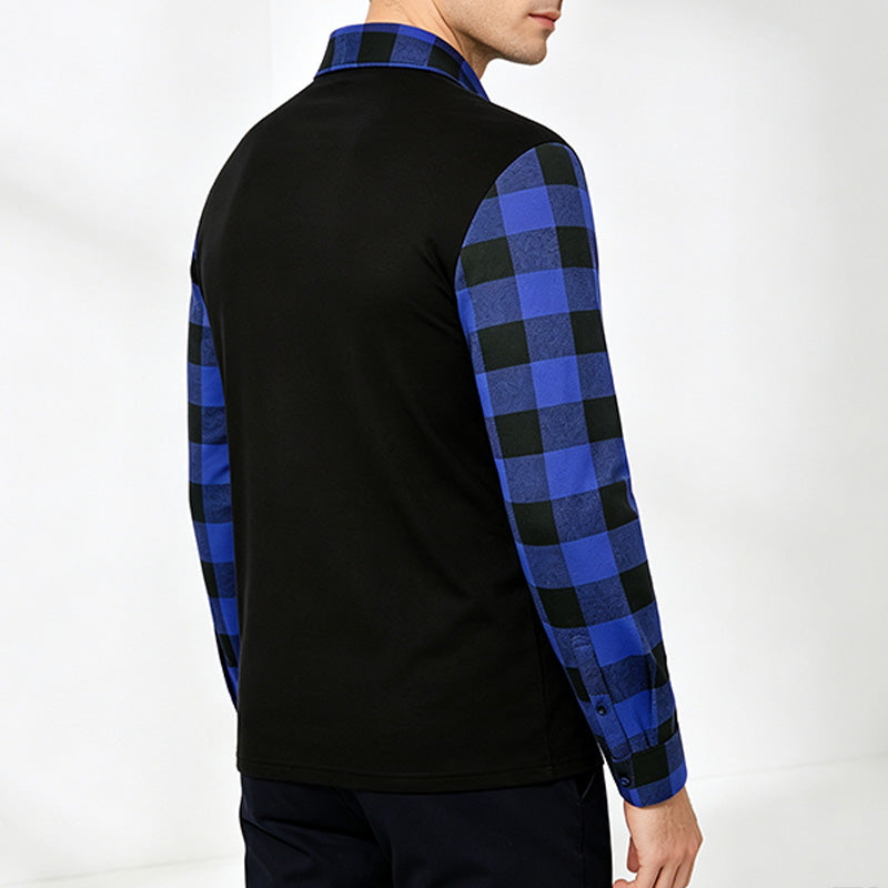 Men's Long-Sleeve Flannel Polo Shirt