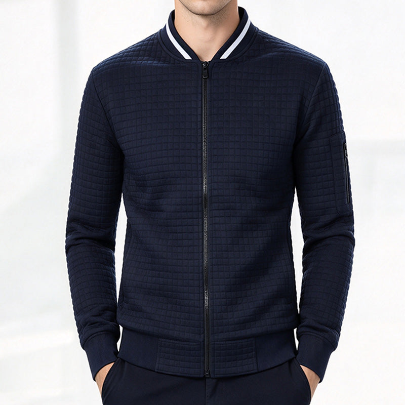 Men's Plaid Zip-Up Sweatshirt Jacket