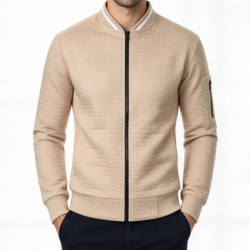 Men's Plaid Zip-Up Sweatshirt Jacket