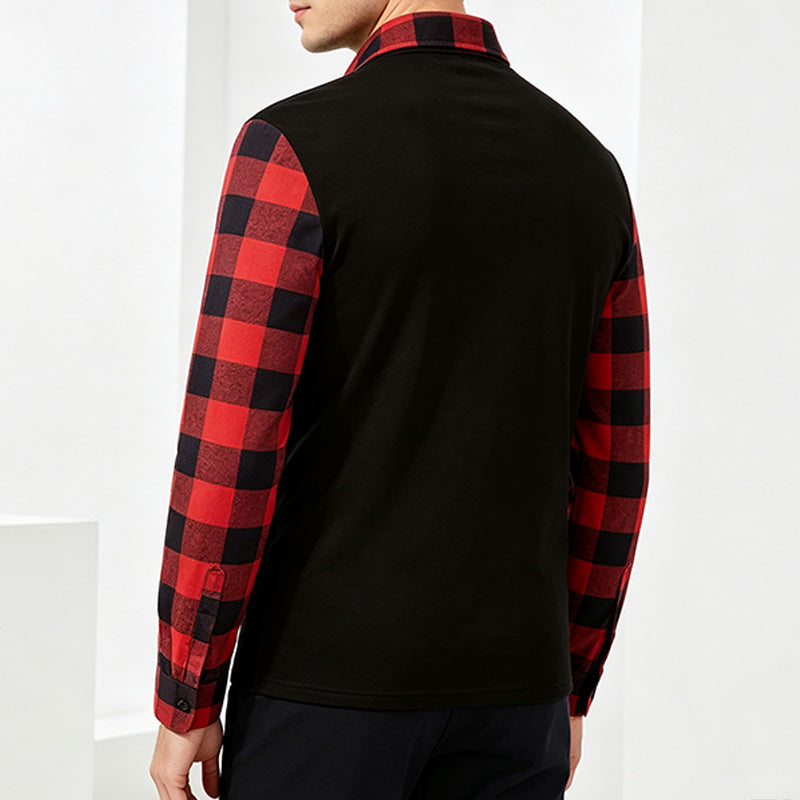 Men's Long-Sleeve Flannel Polo Shirt