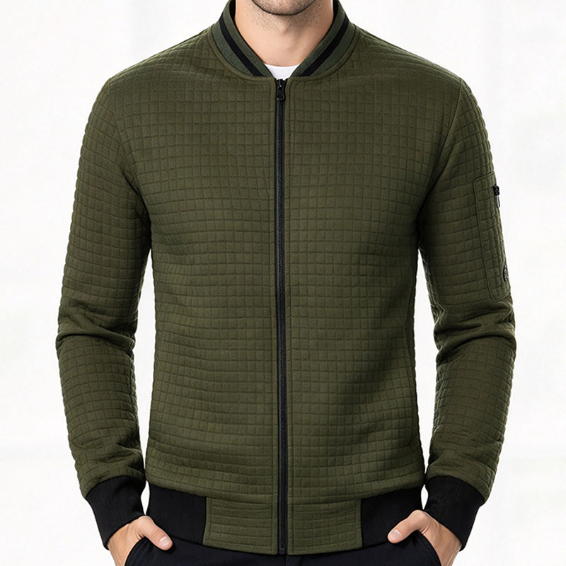 Men's Plaid Zip-Up Sweatshirt Jacket