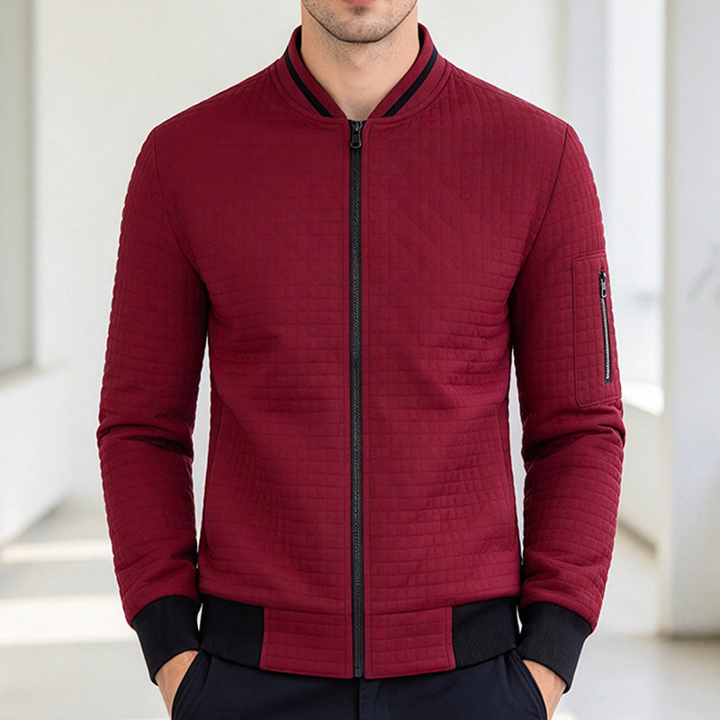 Men's Plaid Zip-Up Sweatshirt Jacket