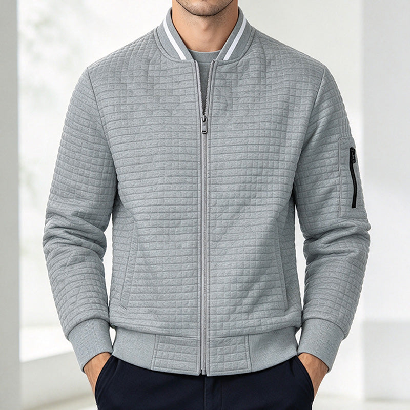 Men's Plaid Zip-Up Sweatshirt Jacket