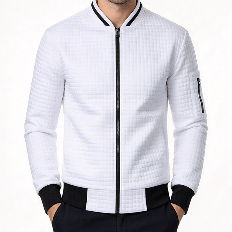 Men's Plaid Zip-Up Sweatshirt Jacket