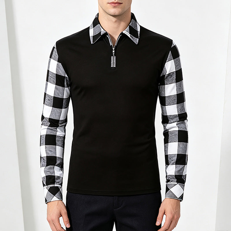 Men's Long-Sleeve Flannel Polo Shirt