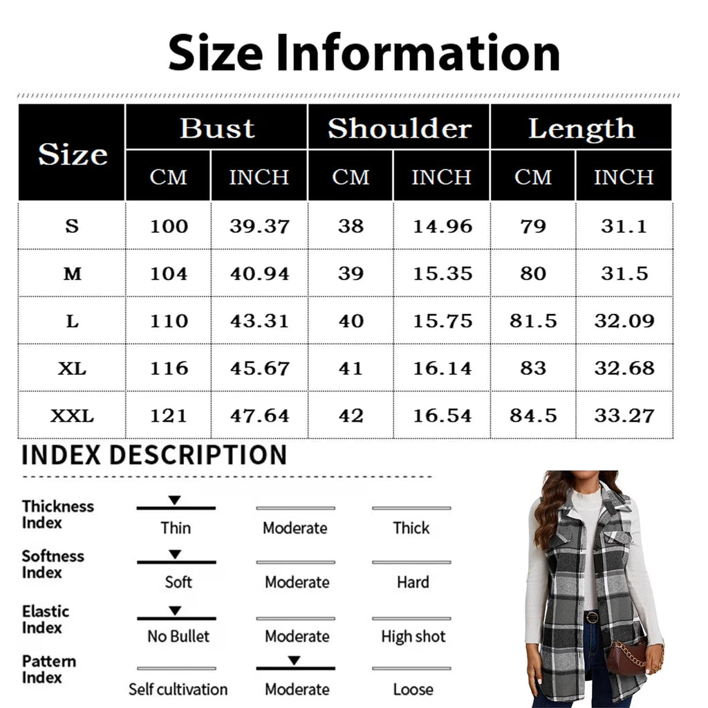 Women's collared plaid sleeveless vest