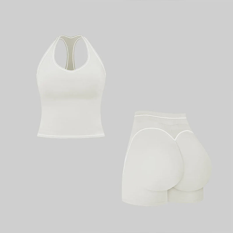 H-Back Sports Top and Shorts Fitness Set