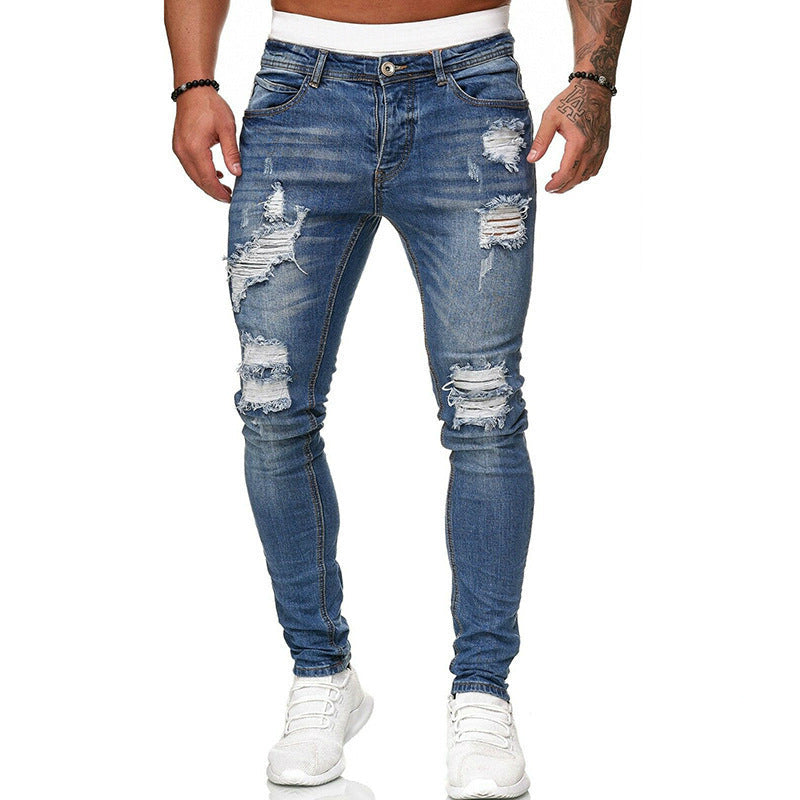 Men's Hip-Hop Skinny Ripped Jeans