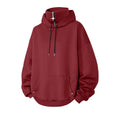 Half-zip high-neck hoodie