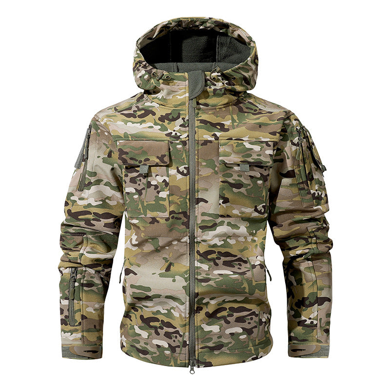Men Camo Hooded Tactical Jacket