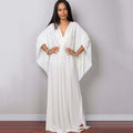 Deep V-neck batwing sleeve dress cover-up