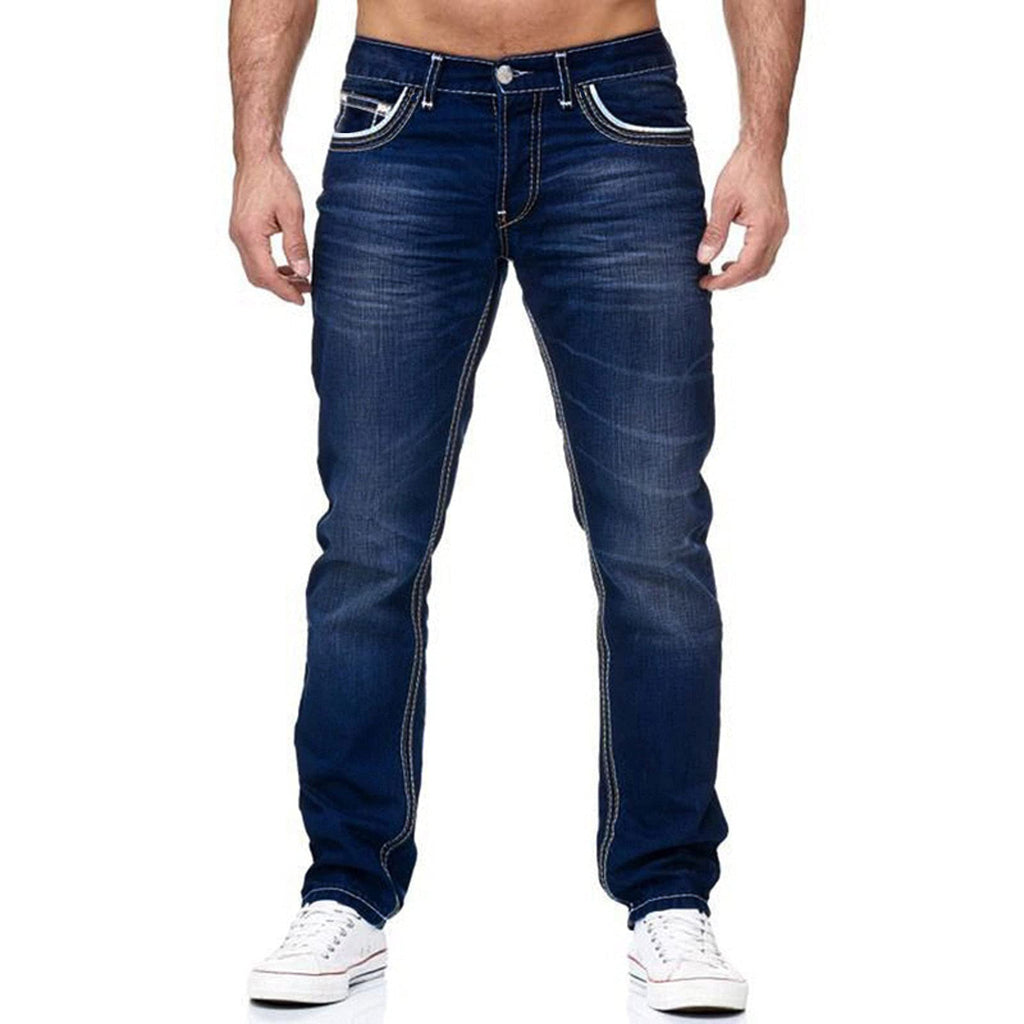 Men's High Elastic Double-Line Jeans