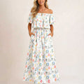 Off the shoulder side slit long dress
