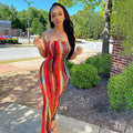 Ombré Tie-Dye Print Slim-Fit Dress