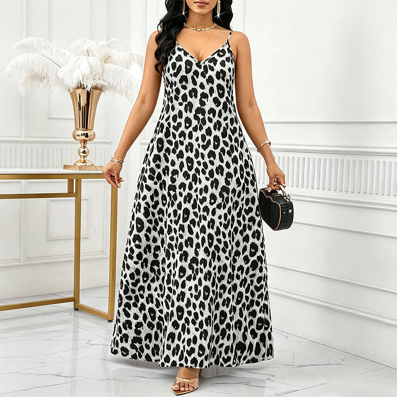 Loose-fitting printed camisole maxi dress