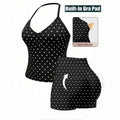 Ruched camisole and butt-lifting shorts activewear set
