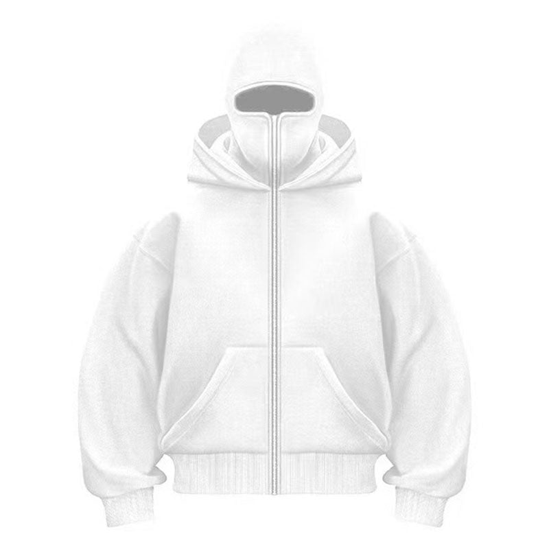 Face mask zip-up hooded jacket