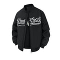 Letter Graphic Stand Collar Bomber Jacket