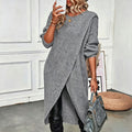 Asymmetrical cross knit dress