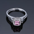 Double-ring square main stone ring