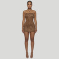 Vintage-style pleated slim-fit dress