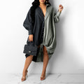 Color-blocked patchwork irregular hem dress