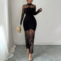 Floral Mesh and Lace Panel Dress
